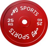 AJ-Sports Halterschijf 25 kg - halterschijven 50 mm - Gewichten set - Halters - Halterset - Halterstang - Halterbank - Fitness - Krachttraining