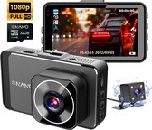 Nanocam M19 32gb dashcam voor auto met achter camera - FullHD + VGA resolutie - Parkeerbeveiliging - 32gb MicroSD - Zuignap en sticker houder - 170 graden kijkhoek - Nachtzicht - 3.0 inch IPS LCD scherm - 2024 model