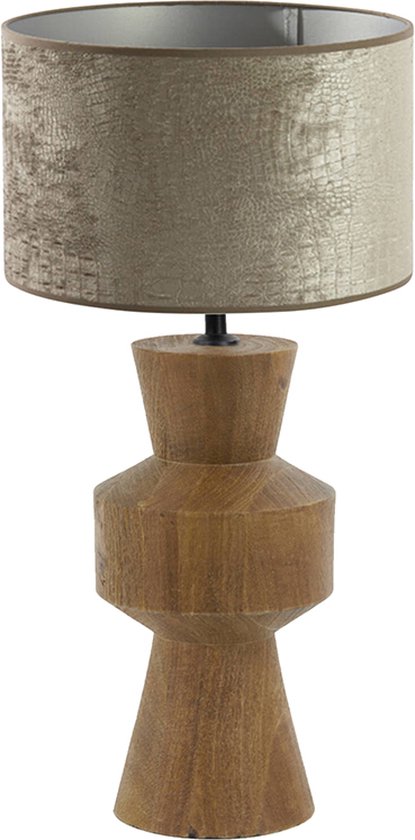 Light and Living tafellamp - zilver - hout - SS10291