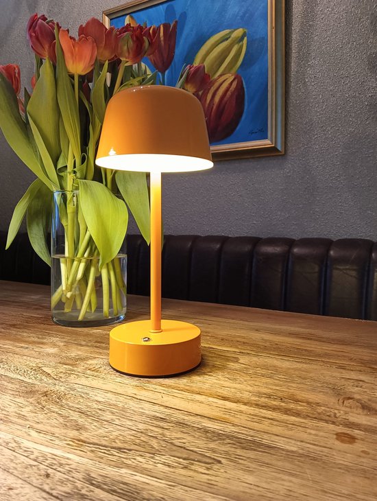 - Ags - Lampe LED Rétro Colorée - Lampe de Table Design Sans Fil USB - Jaune - Lampe de Table à Manger - Salon - Chambre - Chambre d'Enfant - Salon