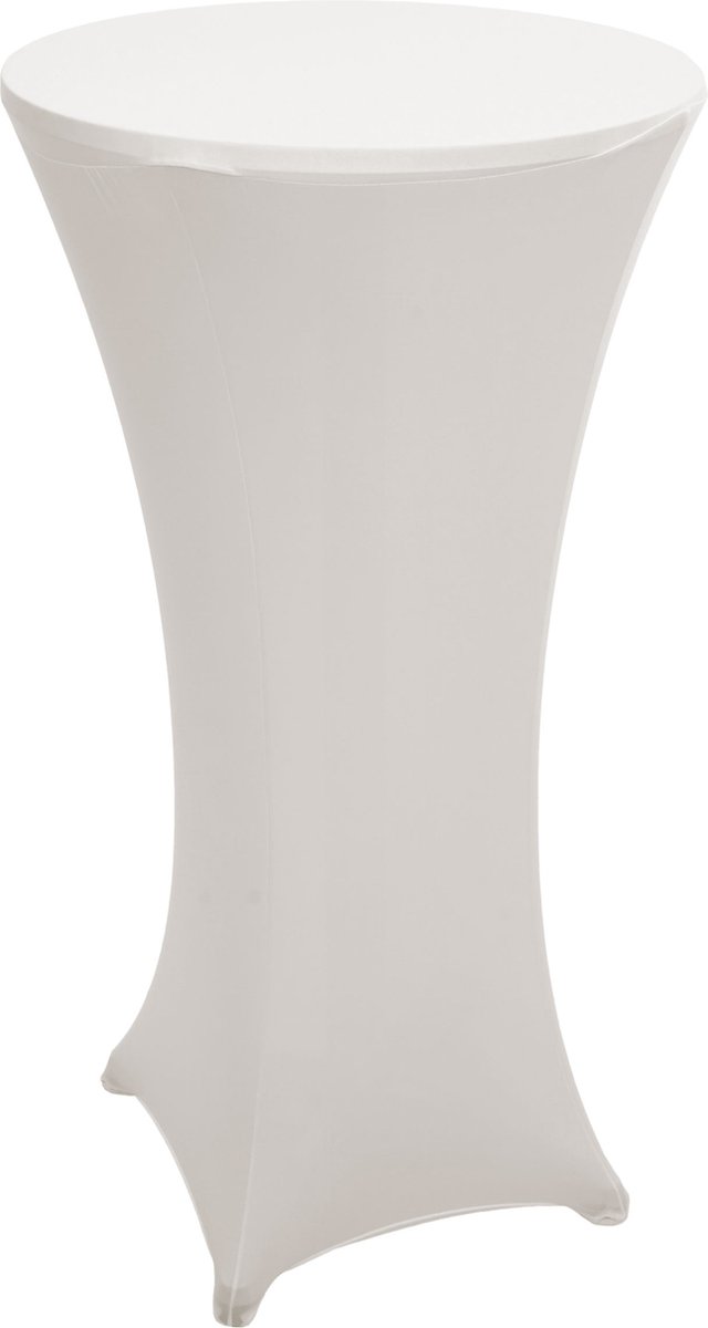 Set bartafel + bartafelhoes MCW-J30, bistrotafelhoes, inklapbaar in hoogte verstelbaar Ø 60cm ~ hoes crème-beige