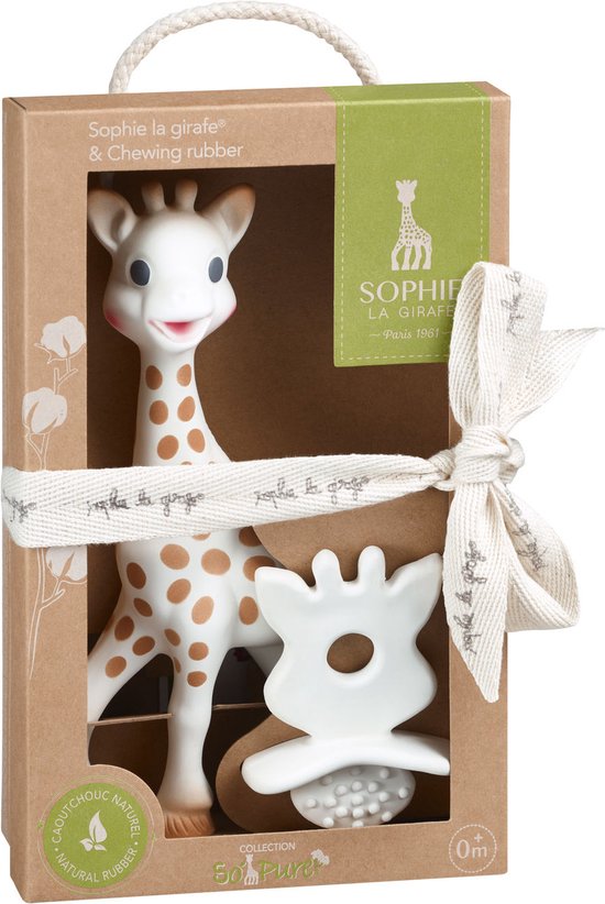 Sophie de giraf So'Pure Bijtspeelgoed Set - Sophie de giraf & So'Pure Bijtspeentje - 100% natuurlijk rubber - Vanaf 0 maanden - 2-Delig - Sophie de Giraf