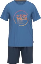 TOM TAILOR Pure Cotton Heren Shortama - Blauw - Maat XL