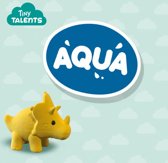 SES - Tiny Talents - Badspeelgoed Triceratops - 100% natuurlijk rubber dino - zacht en veilig materiaal - ftalaat- en PVC vrij - gesloten speeltje - Speelgoed 1 jaar van SES — afbeelding 2