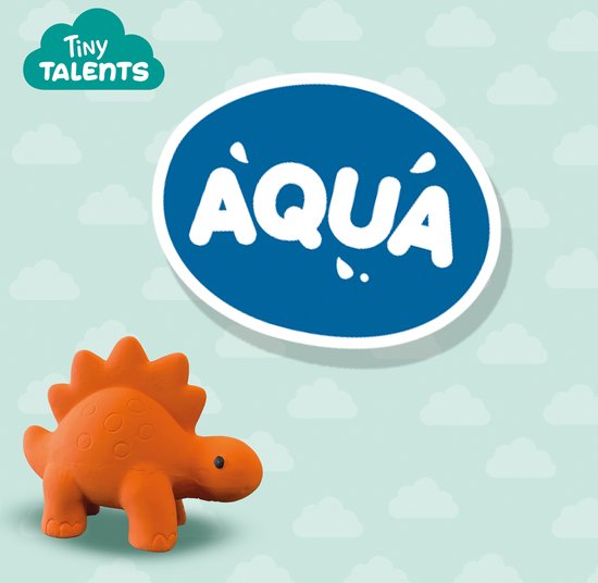 SES - Tiny Talents - Dino Badspeelgoed - 100% natuurlijk rubber - zacht en veilig - badspeelgoed jongen - Stegosaurus Badspeeltjes - Oranje van SES — afbeelding 2