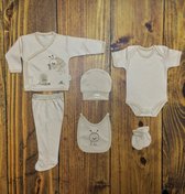 6 Deelig-Babycadeauset voor pasgeborenen, 100% natuurlijk katoen, eerste uitrusting, uniseks kleding, cadeauset, babyuitrusting voor baby's van 0-4 maanden