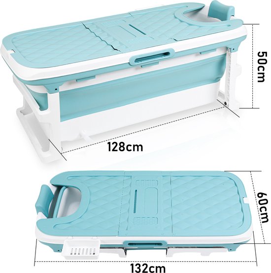 Aufun Faltbare Badewanne XL 112 x 62 x 52 cm, Ideal für Badezimmer