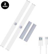 FlinQ Verstelbare Kastverlichting met Bewegingsensor - Keukenverlichting - Oplaadbaar & Draadloos - 30 cm - 2-pack - Wit