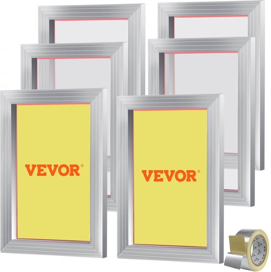 Foto: 6 stuks aluminium schermframe zeefdrukpers 10 x 14 zeefdrukmachine accessoires 110 mesh zuurbestendig en niet vervormbaar voor kussensloop stof papier kopieerpapier enz 