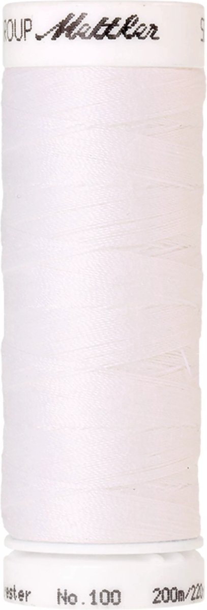 Amann Mettler Seralon Naaigaren – White (2000) – 200 m – No. 100 – 100% Polyester – Per Stuk
