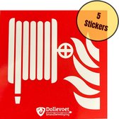5x Stickers 10 x 10 cm brandblusser Noodpictogram | Wettelijke verplichting | 5 stuks