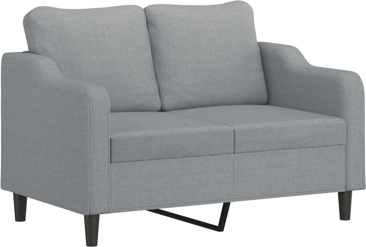 vidaXL Tweezitsbank - 120 - cm - stof - lichtgrijs