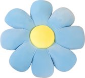 IL BAMBINI - kussen Bloem Blauw - kussen en forme de fleur - kussen esthétique en forme de fleur - Coussin Fleurs - Flower Power - 40 x 40 cm