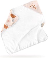 Badcape 80x80 cm met muts - Baby handdoek - Babydoek met GRATIS bedrukking naar keuze