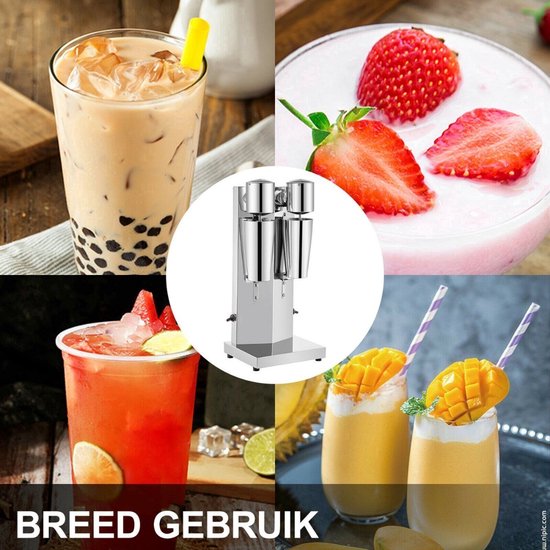 Milkshake Machine - Milkshake Maker - Elektrische Blender - Milkshaker - Inclusief 2 Bekers - 0.8L - 180W - Zilver — afbeelding 5