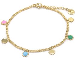 Armband Dames - Zon - RVS - Lengte 17-21 cm - Goudkleurig