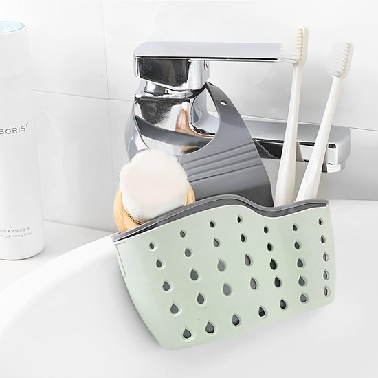 Sponshouder voor gootsteen, 3-in-1 aanrecht Caddy Schotel