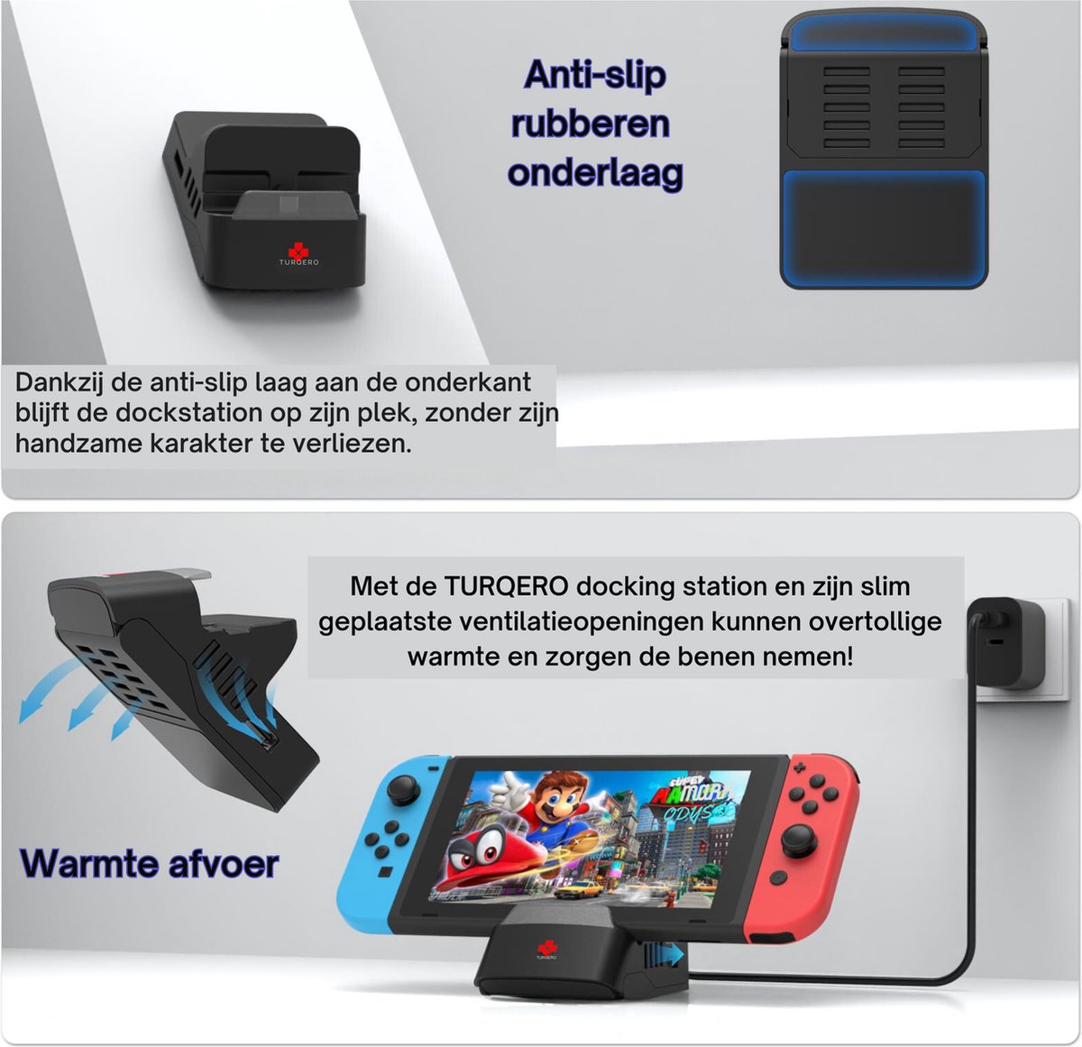 Turqero TV Docking Station Set voor Nintendo Switch & OLED - 4K UHD thumbnail 4