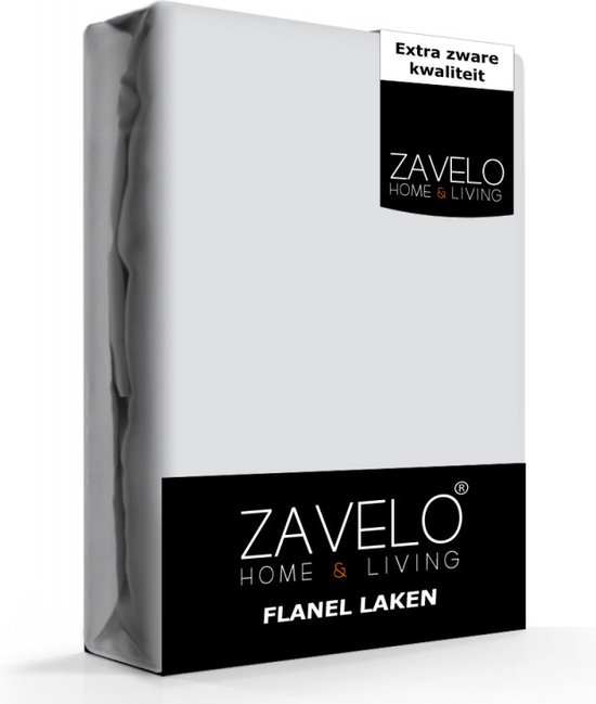Zavelo Deluxe Flanel Laken Licht Grijs - 1-persoons (180x290 cm) - 100% katoen - Extra Dik - Zware Kwaliteit - Hotelkwaliteit