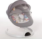 Schommelstoel Baby - Elektrische Wipstoel - Baby Swing - Met Afstandsbediening - Wasbaar - Met Digitaal Display - Incl. Klamboe - Grijs