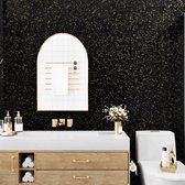Zelfklevend zwart marmer behang glanzend zwart vinyl wrap voor keuken werkblad wasbaar zwart en goud behang schil en stok badkamer behang marmer kleverige achterkant plastic 60 cm x 300 cm