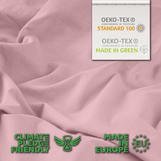 Topper Hoeslaken 90x200cm - 100x200cm, Made in Green, 100% katoen, Made in EU, bedlaken 90x200-100x200 - poeder