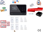 Home-Locking draadloos smart alarmsysteem wifi,gprs,sms en kan werken met spraakgestuurde apps. AC05-21zw