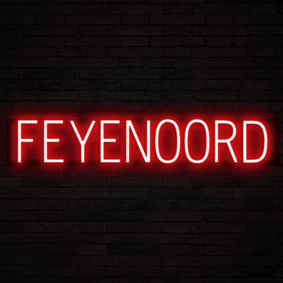 FEYENOORD - Lichtreclame Neon LED bord verlicht | SpellBrite | 88,71 x 16 cm | 6 Dimstanden - 8 Lichtanimaties | Reclamebord neon verlichting