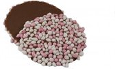 chocolade beschuit met muisjes roze handgemaakt puur chocolade voor babyshower en geboorte