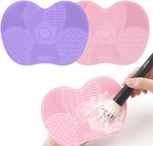 2 stuks verpakkingen make-up kwasten reinigingsmat make-up borstel scrubber mat cosmetische reinigingspad draagbaar washgereedschap met zuignap