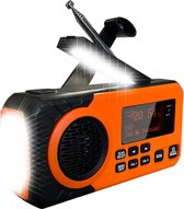 Draagbare NoodRadio -DAB+/ FM - Zonnepaneel - Bluetooth - 5200mAh - Powerbank - Zwengel - Kampeer-Radio - Solar