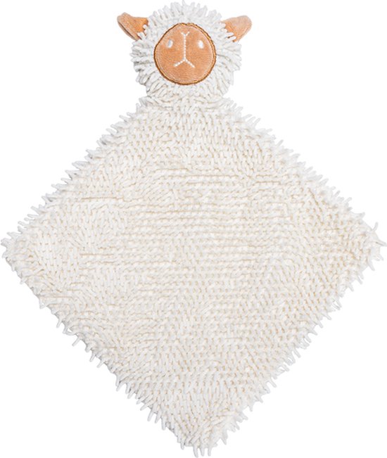 Beeztees Puppy Knuffellap Lu - Puppy Speelgoed - Puppyknuffel - Hondenspeelgoed - Ecologisch - Gerecycled Polyester - Wit - 37x28x4 cm