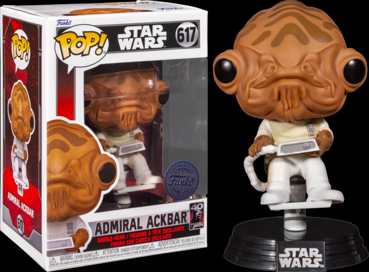 Funko Pop! Star Wars Episode VI: Return of the Jedi - Admiral Ackbar 40th  Anniversary... | bol
