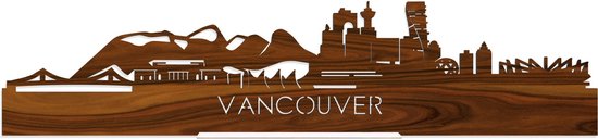Standing Skyline Vancouver Palissander hout - 60 cm - Woondecoratie design - Decoratie om neer te zetten en om op te hangen - Meer steden beschikbaar - Cadeau voor hem - Cadeau voor haar - Jubileum - Verjaardag - Housewarming - Interieur -