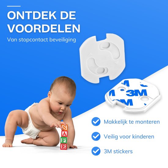 Stopcontact Beveiliging - Nederlands - Zelfklevend - 16 stuks - Stopcontactbeschermers - Stopcontactbeveiliging