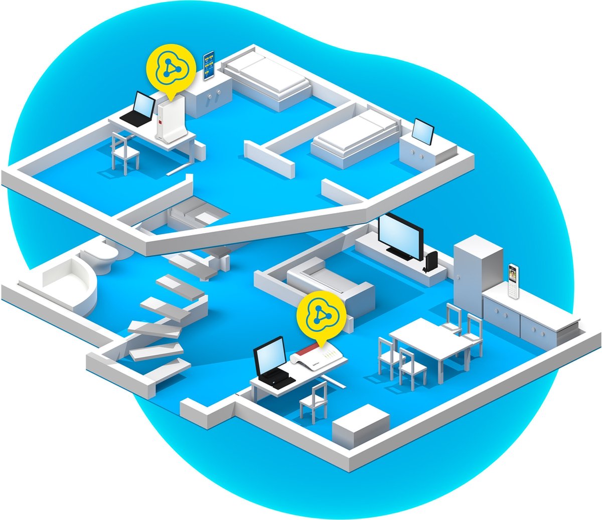 FRITZ!Repeater 3000 AX - Mesh WiFi - WiFi Versterker - Tri-Band - WiFi 6 - 600 + 1200 + 2400 Mbps – foto 4