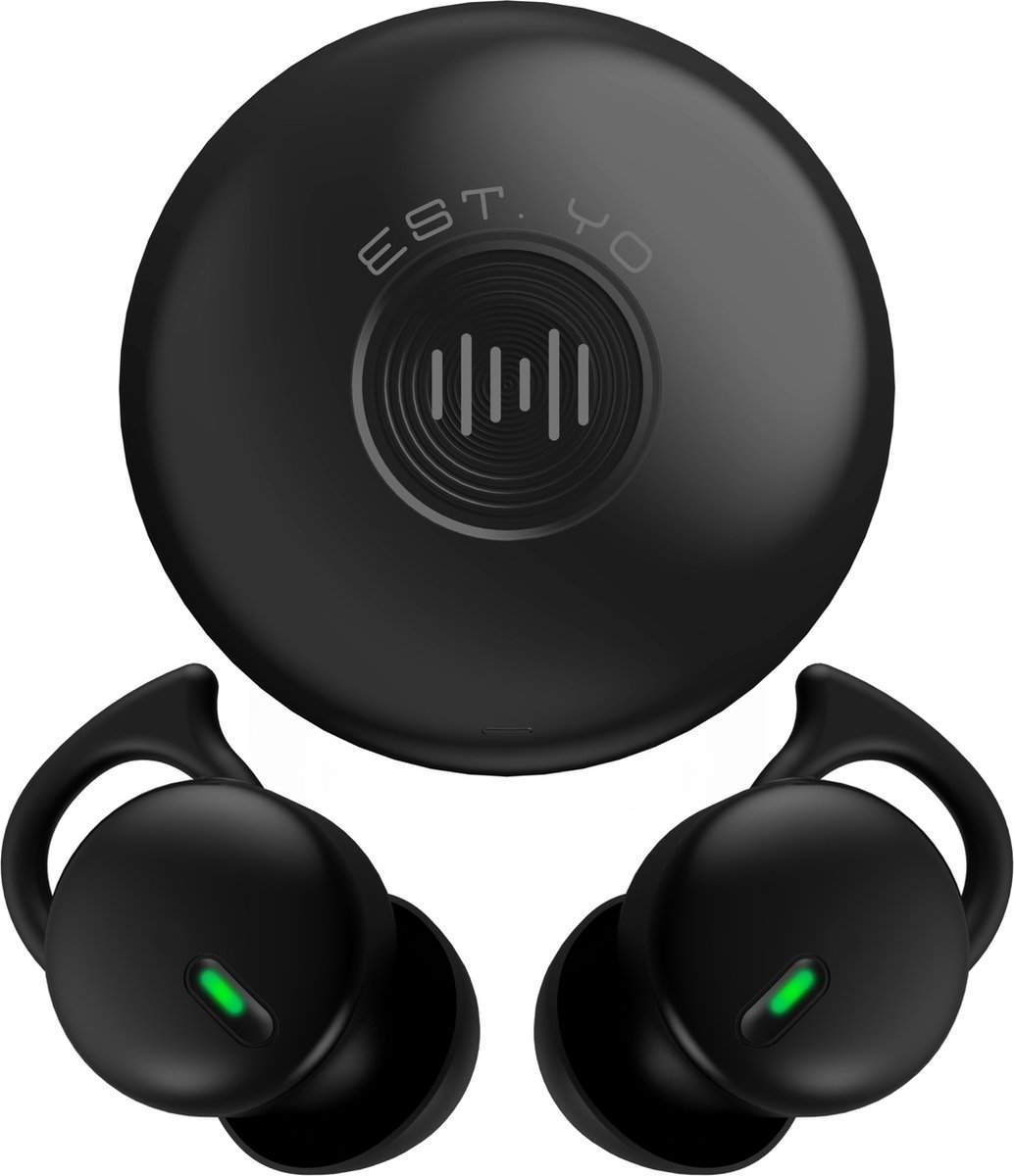 EstYo - Draadloze Oordopjes - Bluetooth Oordopjes - Oordopjes Slapen - Supercomfort- HD audio - Touch Bediening - Zwart - Voor iPhone en Android - USB-C - Sport earbuds - Slaap oordopjes - Batterij indicator - Draadloze Oortjes -Bluetooth 5.3