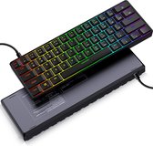 GK61 - Mechanical gaming toetsenbord - RGB - Zwart - QWERTY - Plug and Play - Yellow Switch - SK61 - RK61