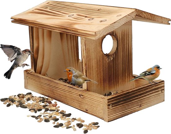 Staande houten vogelhuisjes - Vogelhuisje kopen