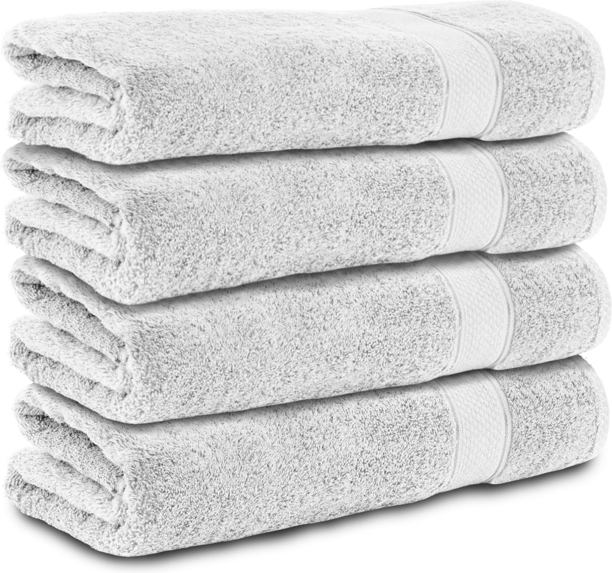 Komfortec handdoeken – Set van 4 - Badhanddoek 70x140 cm - 100% Katoen – Wit