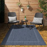 Tapis d'extérieur Flycarpets Capri - Tapis d'extérieur - Tapis d'intérieur et d'extérieur - Résistant aux intempéries et aux UV - Perfect pour balcon, terrasse et véranda - Blauw - 80x150 cm