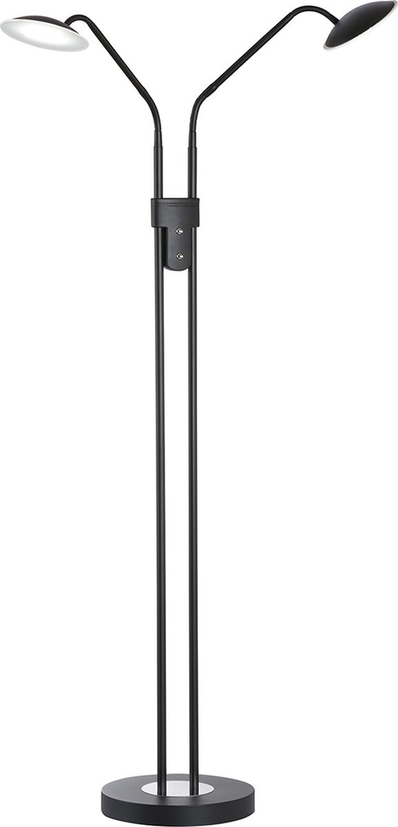 Fischer & Honsel - Vloerlamp Tallri - 2x LED 7,5 W (incl.) - Zwarte Zandgrond