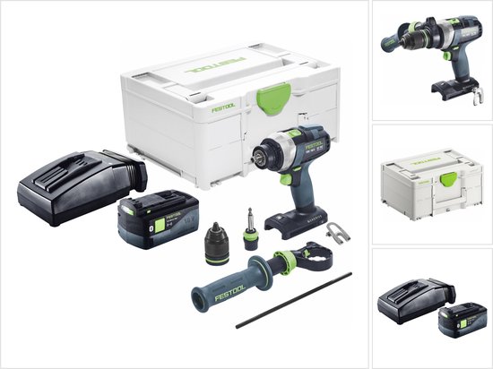 Festool TDC 18/4 I-Basic accuschroefboormachine 18 V 75 Nm borstelloos + 1x accu 5.0 Ah + lader + systainer