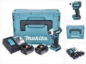Makita DTD 172 RGJ accu slagmoersleutel 18 V 180 Nm 1/4" borstelloos + 2x oplaadbare accu 6.0 Ah + lader + Makpac