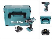 Makita DDF 483 T1J accuboormachine 18 V 40 Nm borstelloos + 1x oplaadbare accu 5.0 Ah + Makpac - zonder oplader
