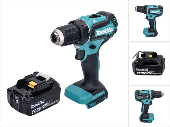 Makita DDF 485 M1 accuboormachine 18 V 50 Nm borstelloos + 1x accu 4,0 Ah - zonder oplader