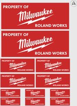 12x Gepersonaliseerde Property Of Milwaukee Stickers | 3 Maten | Gelamineerd