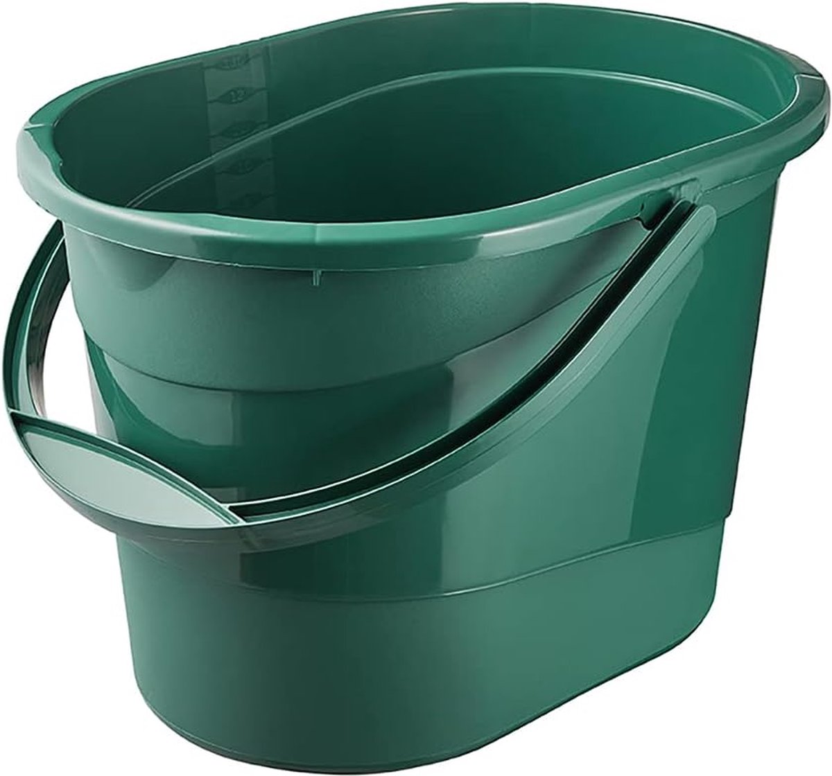 Ovale schoonmaakemmer van 13 liter met ergonomisch handvat, verzonken handgreep en tuit