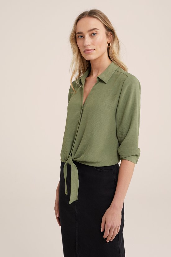 WE Fashion Dames blouse met knoopdetail