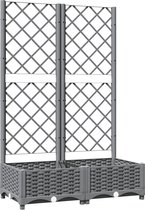 vidaXL Jardinière avec treillis 80 x 40 x 121,5 cm Polypropylène Gris clair